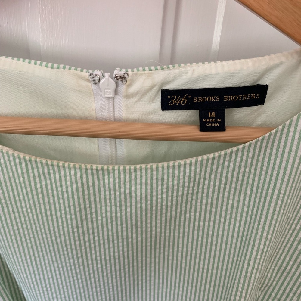 Brooks Brothers Green Seersucker Dress - Picture 3 of 3